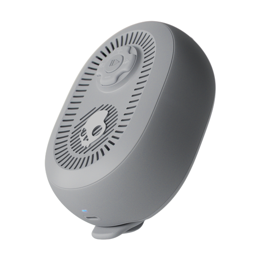 Gray speaker with a circular design on a white background | Cement