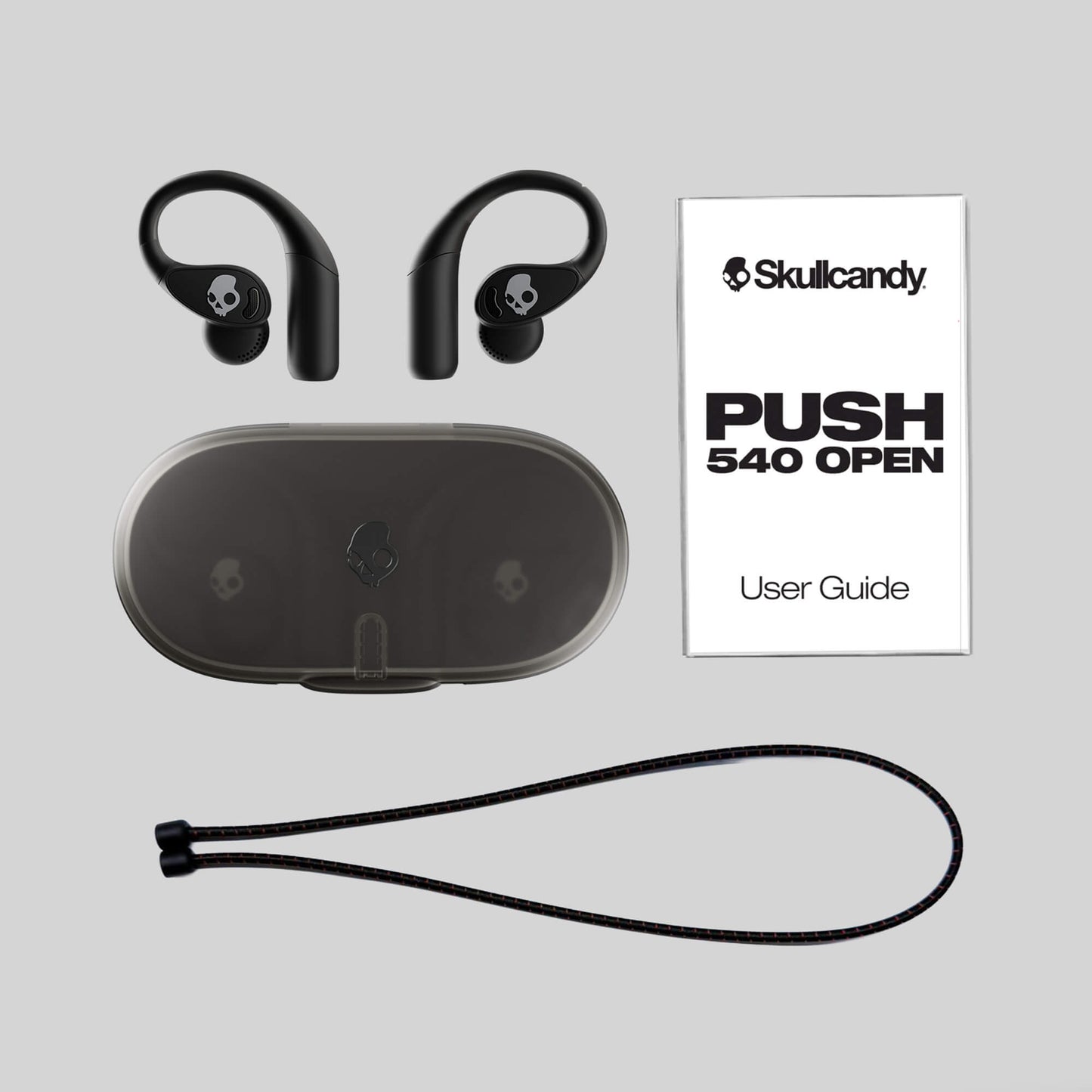 Skullcandy Push 540 Open wireless open-ear headphones with charging case, magnetic detachable braided cable, and user guide included | Plasma