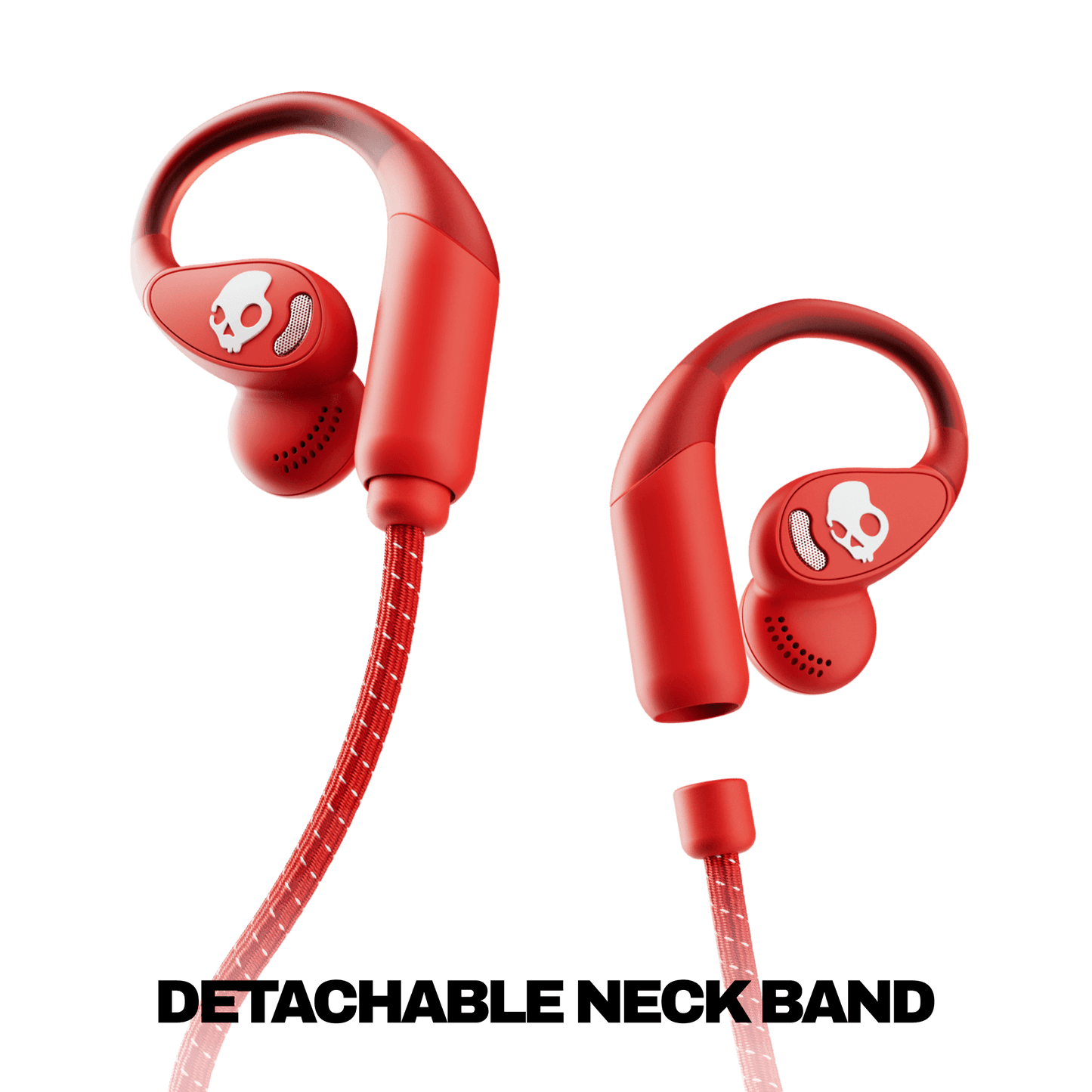 Skullcandy Push 540 Open wireless open-ear headphones with magnetic detachable braided cable for secure all-day comfort | Plasma