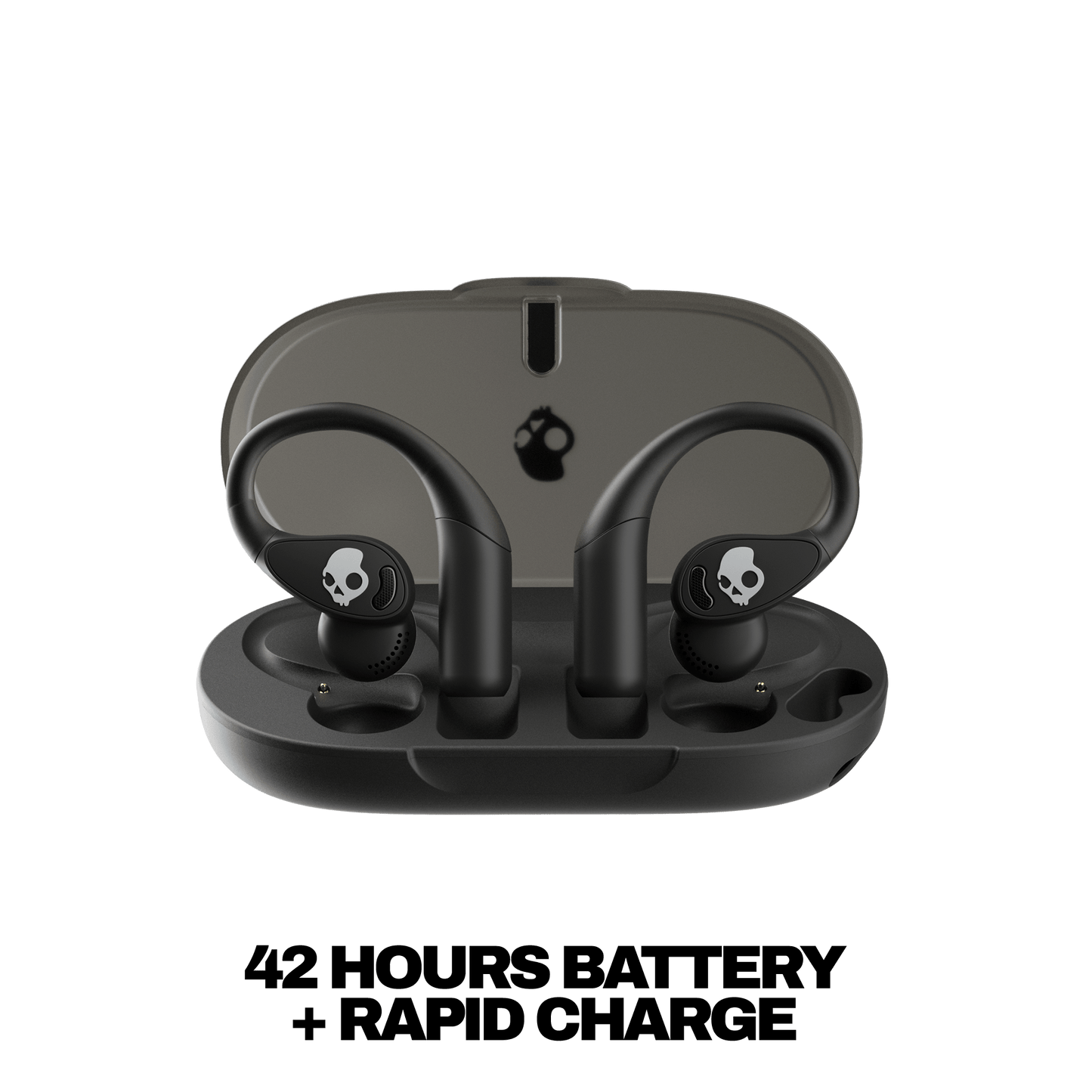 Skullcandy Push 540 Open wireless open-ear headphones with long-lasting battery and compact charging case for all-day performance | True Black