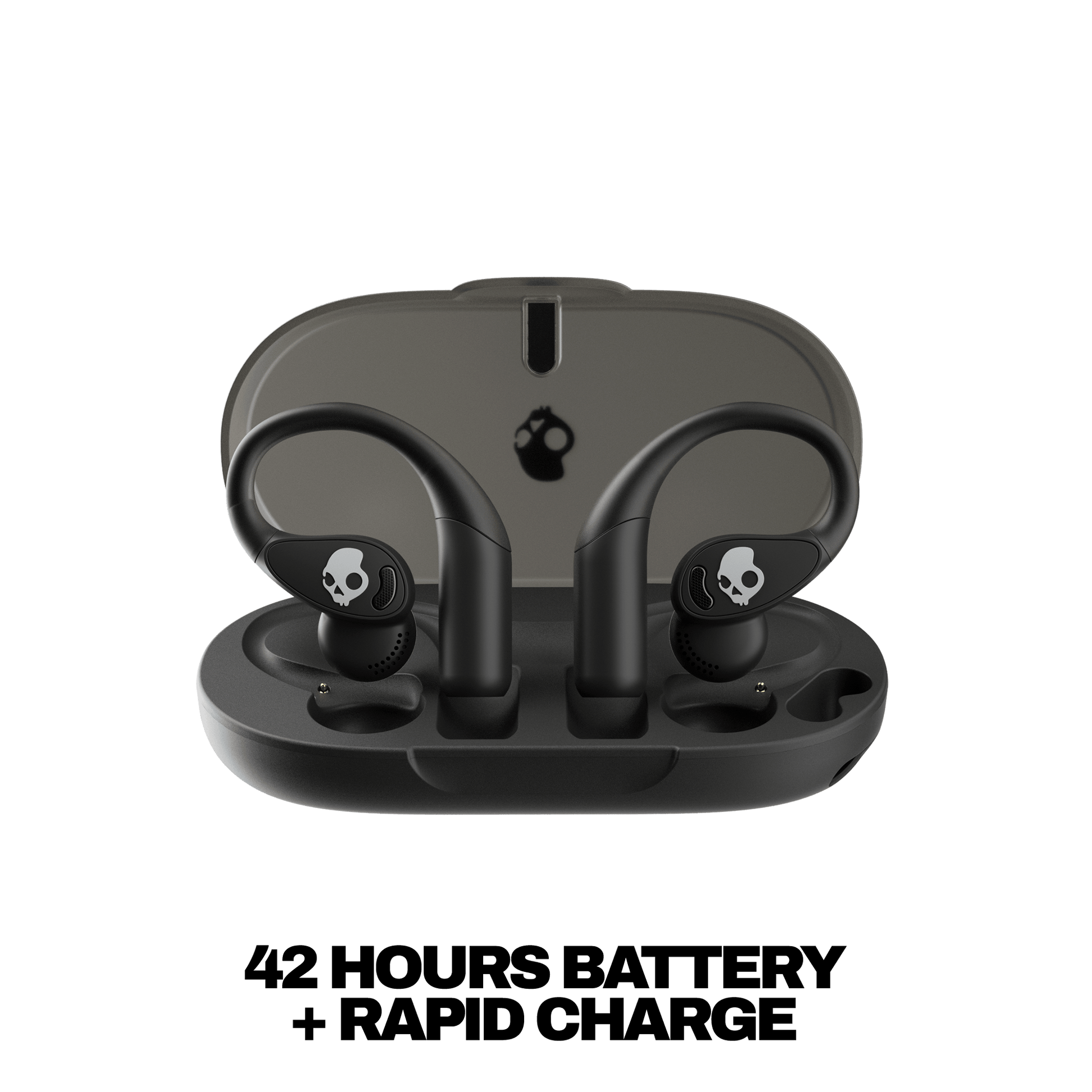 Skullcandy Push 540 Open wireless open-ear headphones with long-lasting battery and compact charging case for all-day performance | True Black