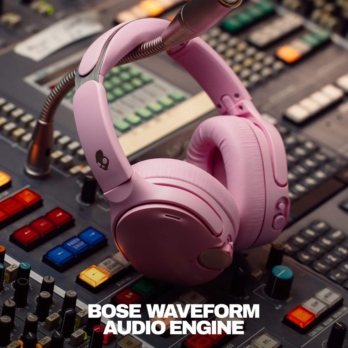 Pink crusher 1080 on a mixing console with 'Bose Waveform Audio Engine'  text. | Candy