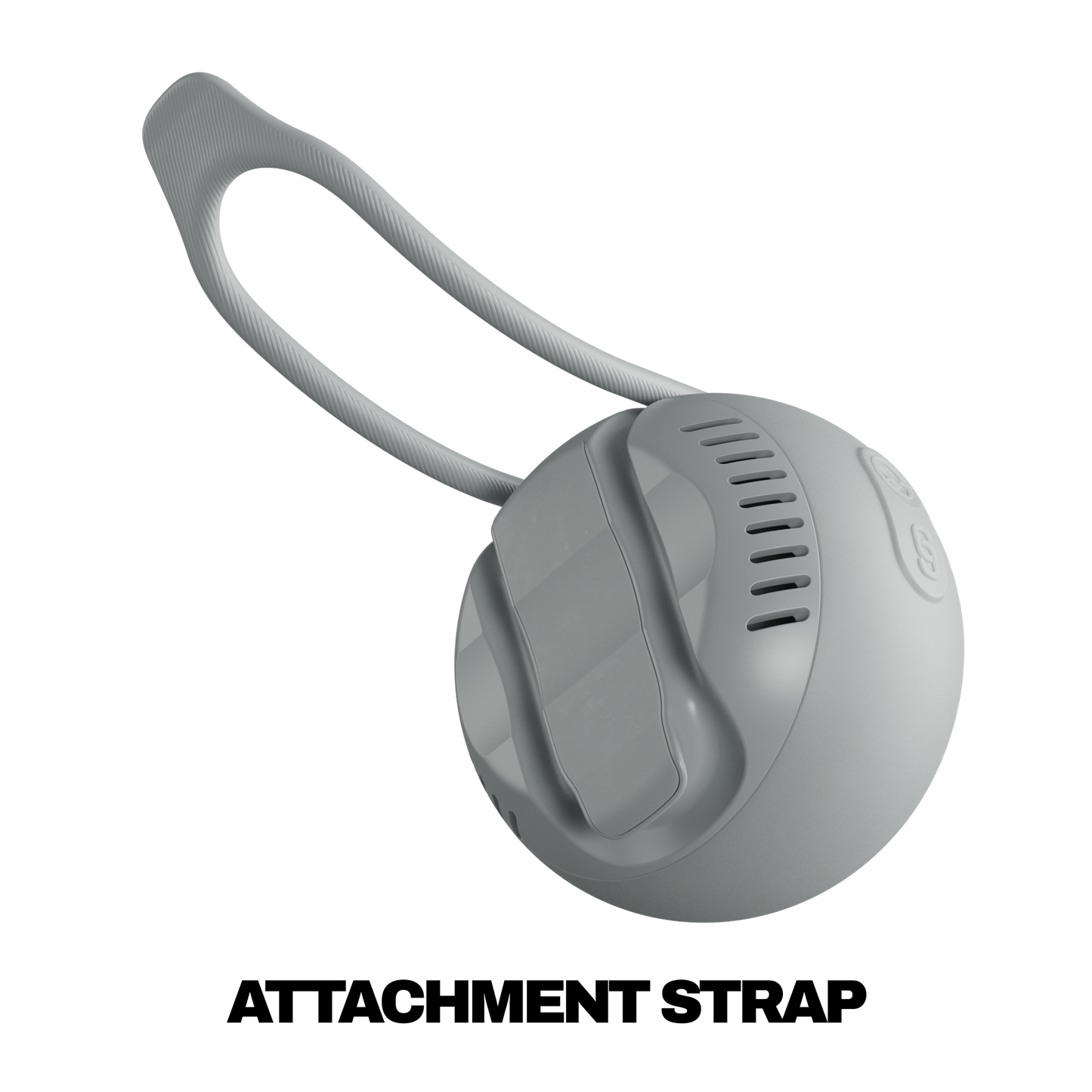 Gray attachment strap on a white background with 'Attachment Strap' text. | Cement