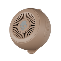 Beige Bluetooth speaker with a brand logo on a white background | Primer