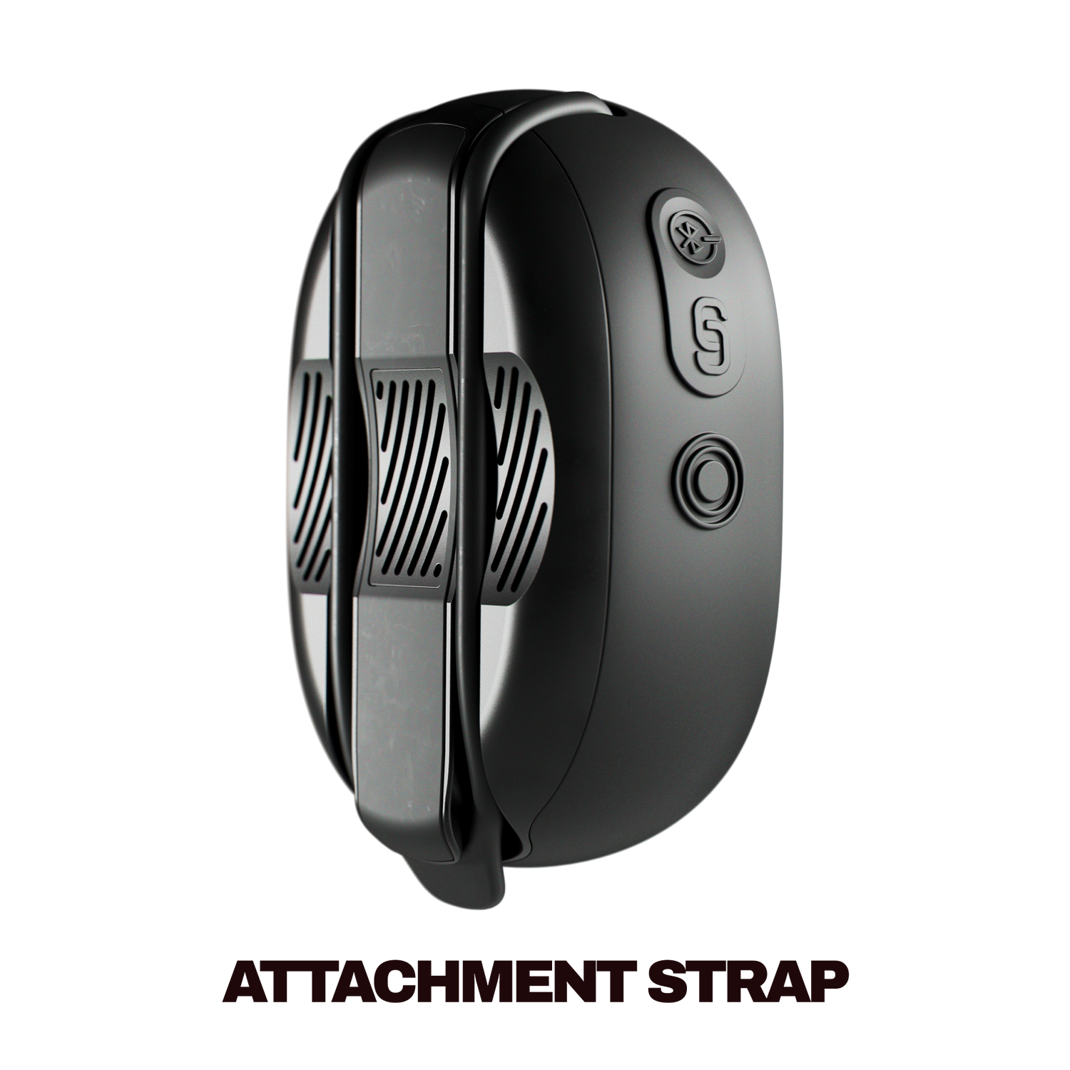 Black attachment strap with buttons on a white background | True Black