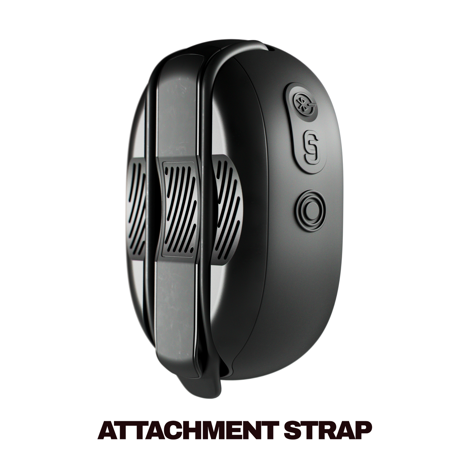 Black attachment strap with buttons on a white background | True Black