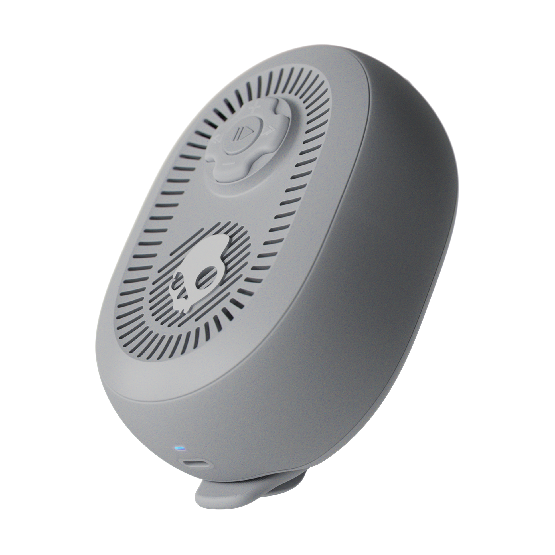 Gray speaker with a circular design on a white background | Cement